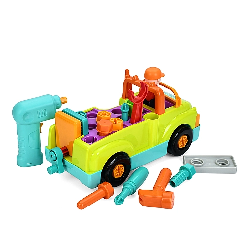 Музыкальный Автомобиль-Конструктор Ваговозик с инструментами HOLA 6109