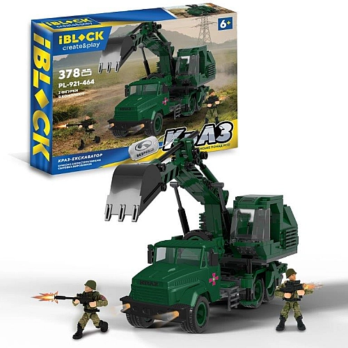 Конструктор "КрАЗ Екскаватор" від IBLOCK Армія - 378 деталей