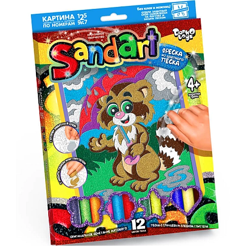 Фреска – картина из песка Sand Art Енот SA-01-02