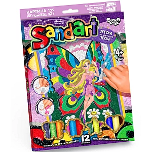 Картина цветным песком и глитером по номерам Фреска Sand Art Фея SA-01-09