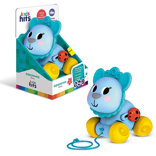 Каталочка Kids Hits Лама з рухливою головою та шнурком для тягнення KH22/001