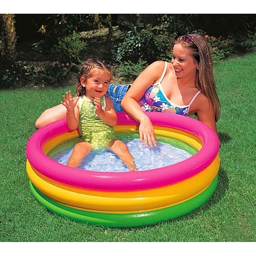 Дитячий надувний басейн "Веселка" 86х25см з м'яким дном, 56л, 1-3 роки