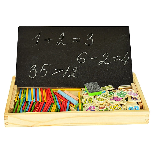 Дерев'яна іграшка Набір першокласника / Дошка для малювання крейдою MD1314A