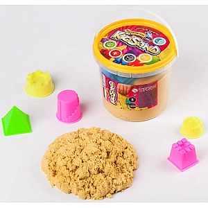 Кінетичний пісок "KidSand", у відрі, 1000 гр. пасочки (жовтий) KS-01-01