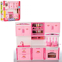 Меблі 6877-A (24шт) кухня, 36-32-7,5см, посуд, звук, світло, на бат-ці, в кірці, 40,5-36-8,5см