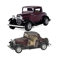 Машинка металева Kinsmart 1:34 1932 Ford 3-Window Coupe KT5332W / Бордовий
