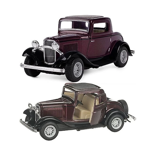 Машинка KT 5332 W метал 1932 Ford 3-Window Coupe Колір бордовий