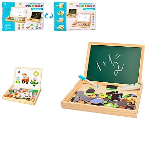 Деревянная двусторонняя доска для рисования, магнитные фигуры, мел, маркер MD2083А