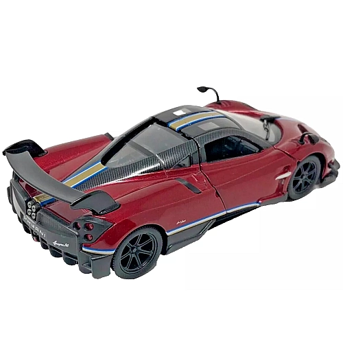 Машинка металлическая Kinsmart 1:38 2016 Pagani Huayra BC инерционная, дверь открывается KT5400WF / Красный с принтом