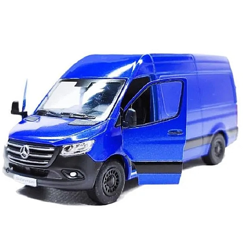 Металева машинка Kinsmart 1:48 Mercedes-Benz Sprinter KT5426W, інерційна в коробці, Колір СИНІЙ