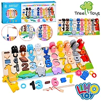 Деревянная многофункциональная доска Tree Toys MD 0820 Развивающая-познавайка с магнитной рыбалкой