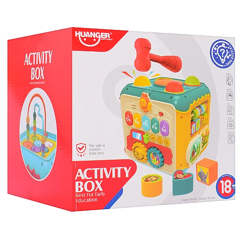 Многофункциональный центр 8 в 1 "МегаБизи-Куб с молотком" | звуковые эффекты (HE0533)