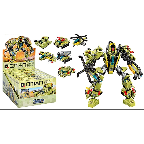 Игровой Набор Конструктор Qman 6в1: Военные Транспортные Средства - Робот 777 деталей 41108