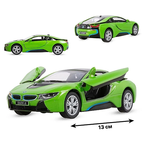 Машинка металева Kinsmart 1:36 BMW i8 інерційна KT5379WA Зелений