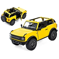 Машинка металева Kinsmart 1:34 2022 Ford Bronco (Open Top) KT5438WA інерційна, двері відчиняються / Жовтий