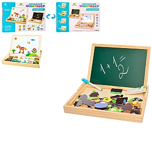 Деревянная двусторонняя доска для рисования, магнитные фигуры, мел, маркер MD2083D