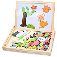 Дерев'яна магнітна двостороння дошка для малювання MD0815B