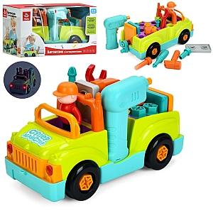 Конструктор-вантажівка "Ваговозик" HOLA 6109 музичний з інструментами
