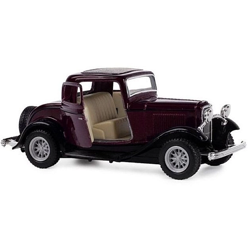 Машинка KT 5332 W метал 1932 Ford 3-Window Coupe Колір бордовий