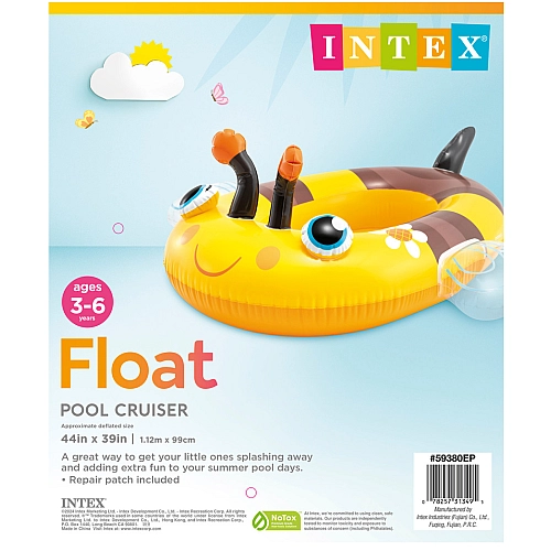 Лодка дитяча надувна INTEX 59380NP Бджілка Pool Cruisers, від 3-6 років