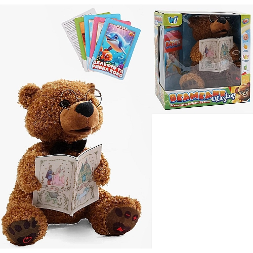 Мишка Сказочник WToys 31515 15 украинских сказок озвучка движущийся рот кнопки карточки звуки