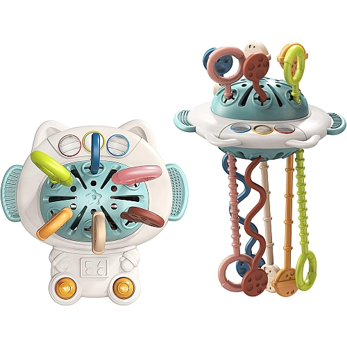 Розвиваюча брязкальце тягучка "Шнурочки Кіт" | Бізіборд для малюків 888-5