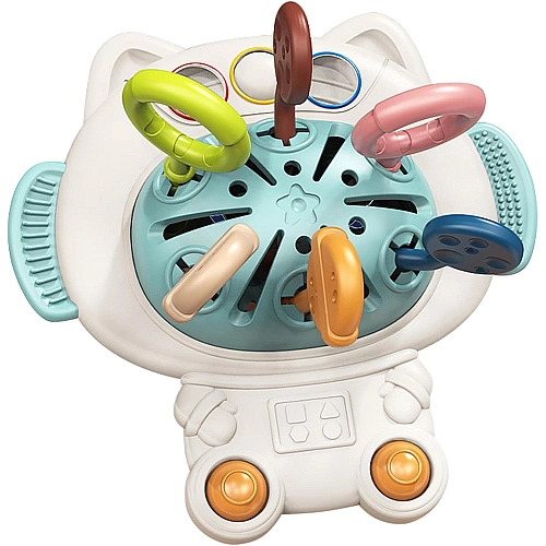 Розвиваюча брязкальце тягучка "Шнурочки Кіт" | Бізіборд для малюків 888-5