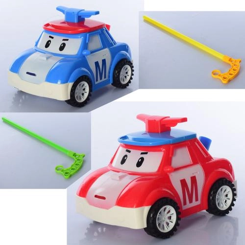 Каталка 198-20 на ціпку, машинка (поліція) 18см, пищалка, 2 кольори, в кульку