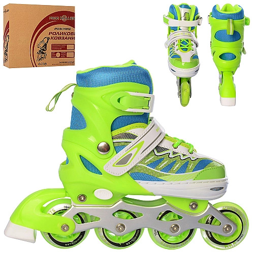 Розсувні роликові ковзани A 4122-M-GR, розмір 35-38, комфортні та стильні