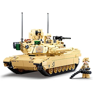 Конструктор для детей "Танк Abrams M1A2" - 781 элементов, военная серия SLUBAN