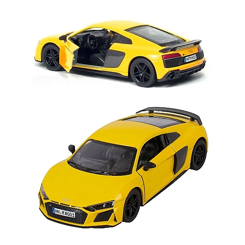 Металлическая машинка Kinsmart 1:36 2020 Audi R8 Coupe, инерционная, Желтая, KT5422W