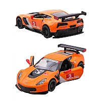 Машинка металева Kinsmart Corvette C7. R Race Car 2016. Помаранчева (KT5397W)
