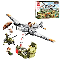 Конструктор Qman Повітряне бомбардування, серія Combat Zones, 557 деталей, 4 мініфігурки, 21013