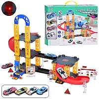 Детский игровой паркинг Light Music 0908-70A со звуком, светом, 3 уровня, 4 машинки