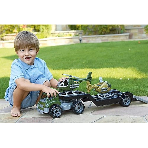 Армейский трейлер с вертолетами: военная техника 9185 для игр