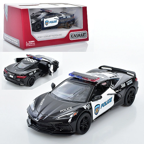 Модель машини KINSMART "2021 Corvette (Police)" KT5432WP інерція 1:36