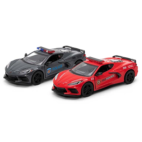 Модель машини KINSMART "2021 Corvette (Police)" KT5432WPR інерція 1:36 Колір Сірий