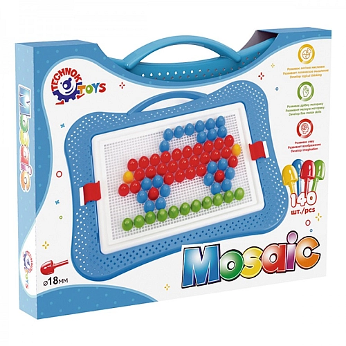 Детский мозаичный набор ТехноК 3381: 140 цветных элементов для творчества