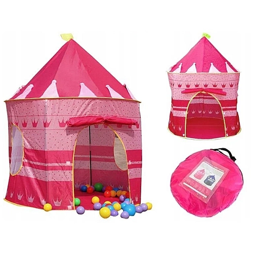 Дитячий ігровий намет "Казка", колір рожевий, іграшковий будиночок вігвам MR0031