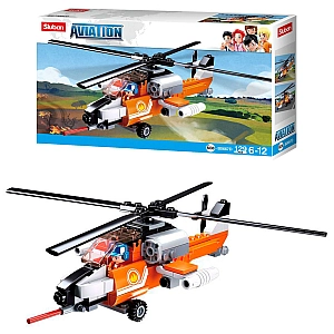 Конструктор Sluban M38-B0667D Вертоліт 129 деталей + фігурка пілота