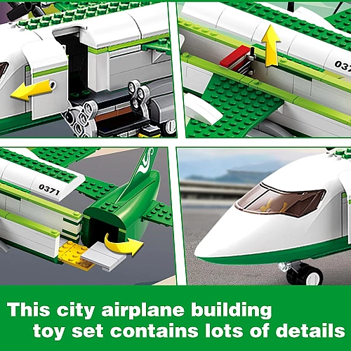 Конструктор Sluban Aviation M38-B0371 Вантажний літак з навантажувачем та машиною, 383 деталі