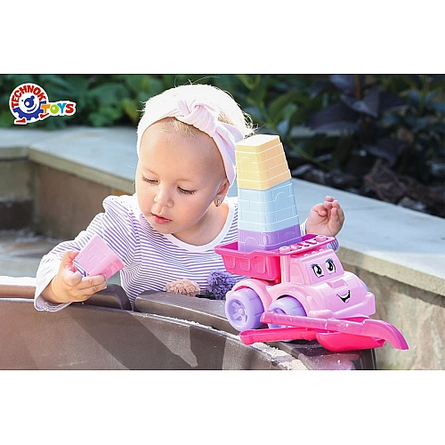 Набор для игры с песком "Самосвал и замковые пасочки" ТехноК / Розовый 7051