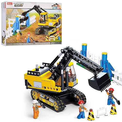 Конструктор SLUBAN Екскаватор 614 деталі M38-B0551: Велика Будівельна Розвага