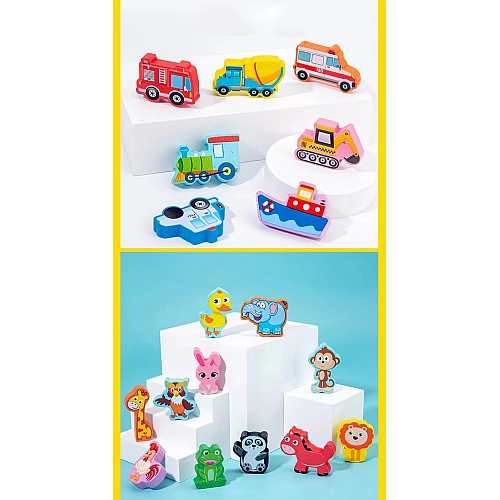 Сортер дерев'яний Монтессорі з вкладишами, розвиваюча іграшка для малюків з магнітною рибалкою MD2901