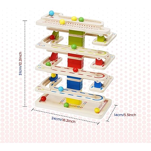 Дерев'яна іграшка Трек із кульками MD1954 Гра "Веселий Спуск"