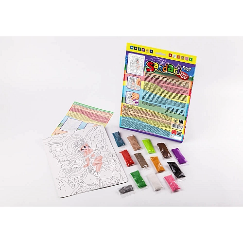 Картина цветным песком и глитером по номерам Фреска Sand Art Фея SA-01-10