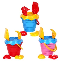 Набір пісочний ТехноК (арт. 0489): відерце, сито, лопатка, грабельки та 2 формочки