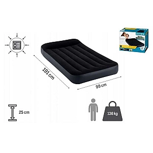 Intex Велюр матрац 64141 (4) розмір 191х99х25 см, односпальна, з підголівником