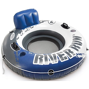 Надувне коло-крісло INTEX 58825EU River Run 135см з ручками до 100кг