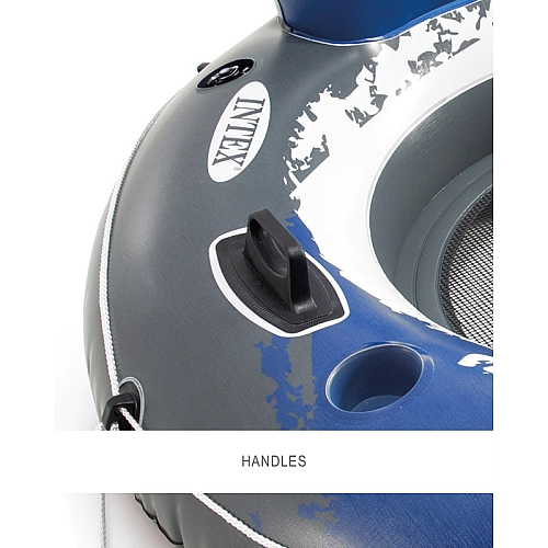 Надувне коло-крісло INTEX 58825EU River Run 135см з ручками до 100кг